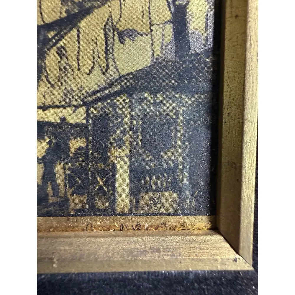 Set 4 Lionel Barrymore Gold Etch Prints Point Mugu Coastal Scenes Framed